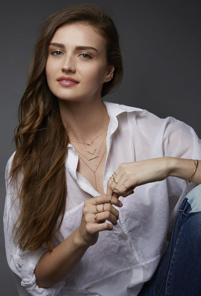 Mini V Bar Necklace - Phyllis + Rosie
 - 6