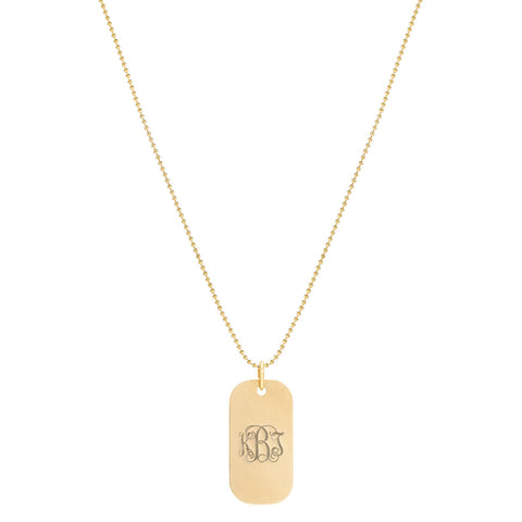 Monogram Dog Tag Necklace
